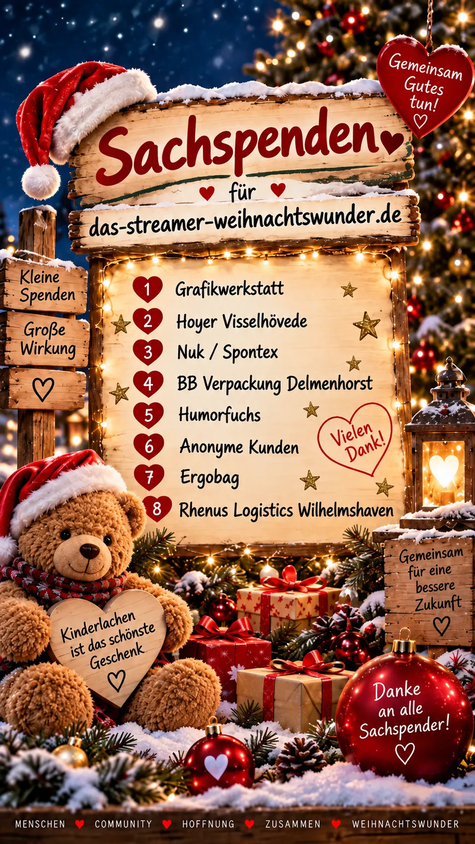 Sachspenden – Das Streamer Weihnachtswunder 2026